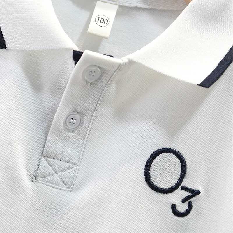 Polos Polos Boys casual polo shirt summer fashion youth cotton breathable short seven lapel ter T-shirt childrens clothing 2-12Y WX5.29