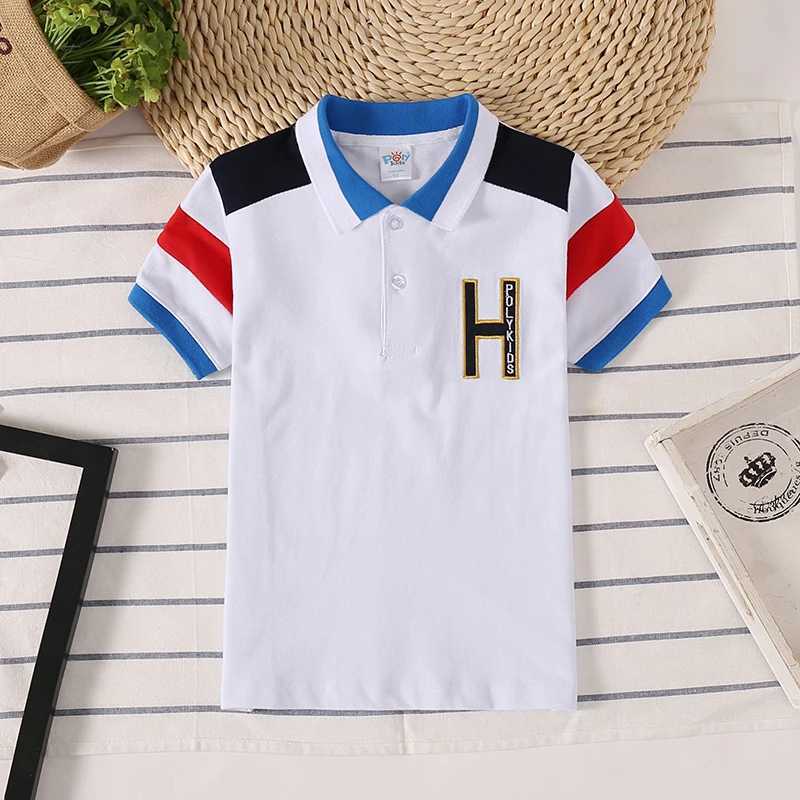 Polos Polos Baby Polo Shirt Fashion Childrens Short Seven Piece Shirt Childrens Clothing Boys Polo Shirt with Polo Collar Sports Brestab Boys Top WX5.