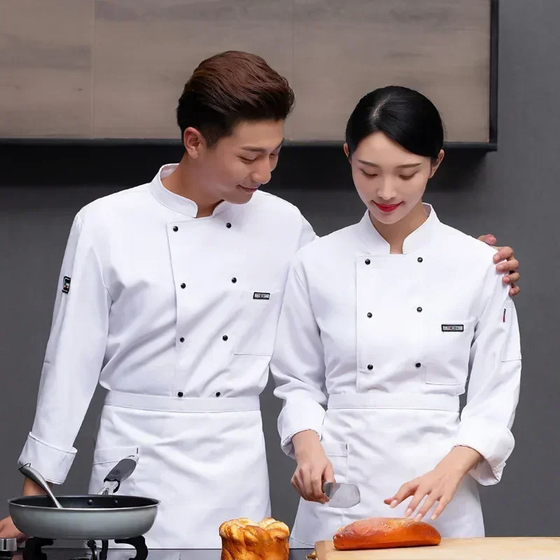 Grand el Chef Uniforms for Men and Women Thickened Breathable Kitchen Catering Cake Room Pot Clothing 240530