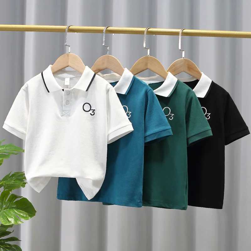 Polos Polos Boys casual polo shirt summer fashion youth cotton breathable short seven lapel ter T-shirt childrens clothing 2-12Y WX5.29