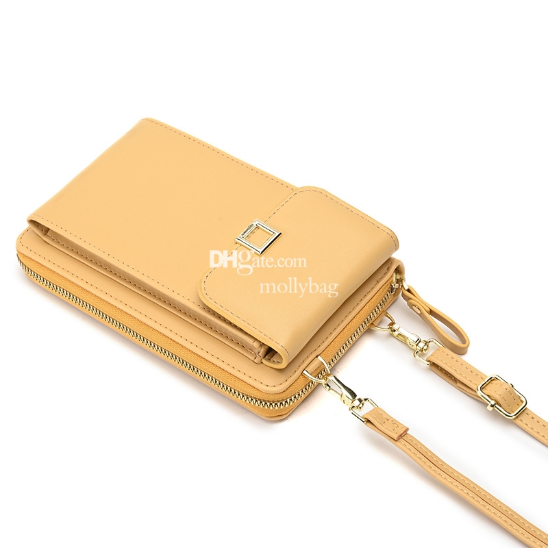 High quality women's designer fashionable retro phone bag practical crossbody shoulder bag multifunctional long leather wallet waterproof multi-c