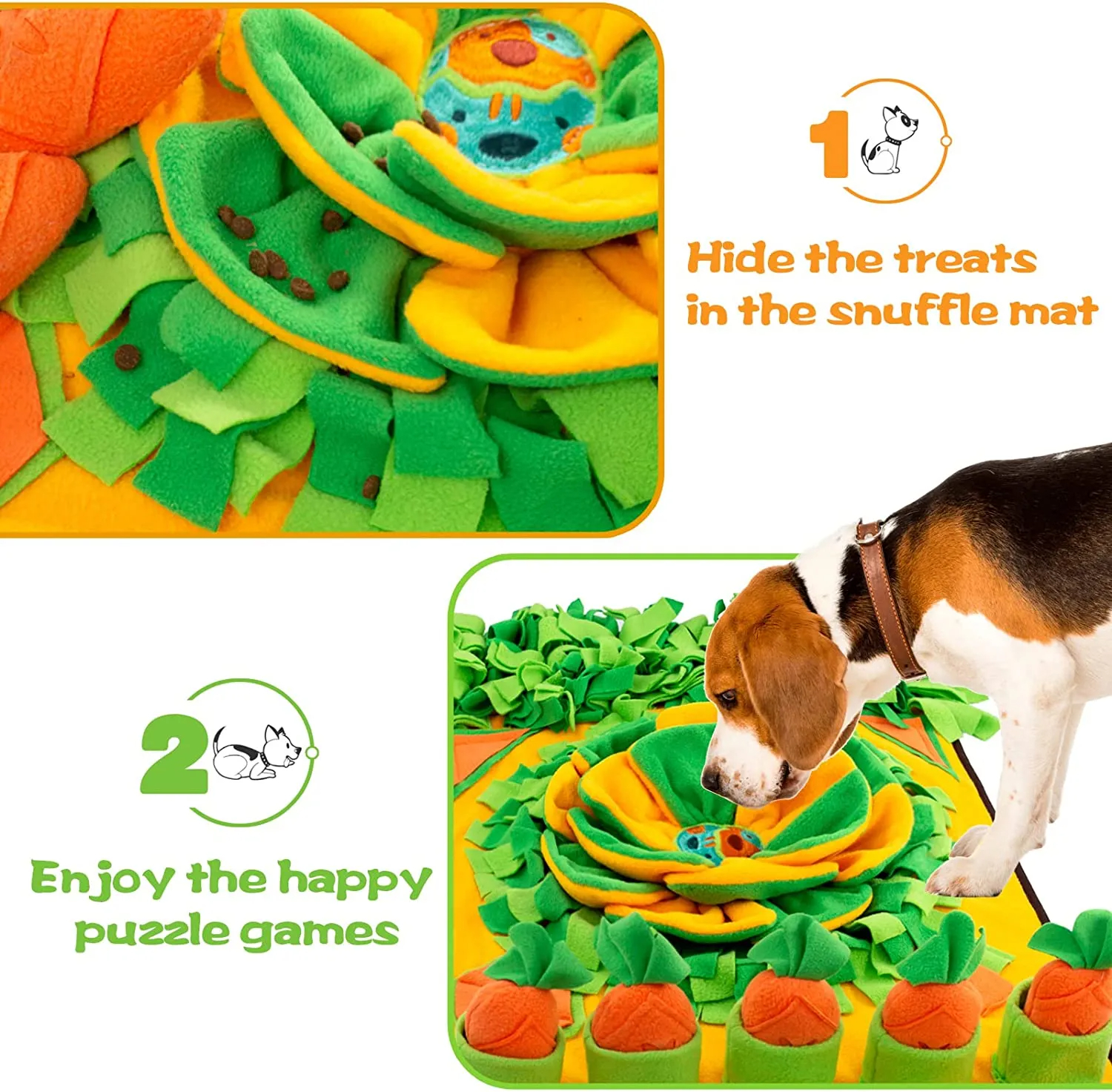 Pet Snuffle Mat for Dogs, Sniff Mat, Nosework Feeding Mat, Slow Feeder, Interactive Puzzle Toys for Training Dogs, 31 "x 19"