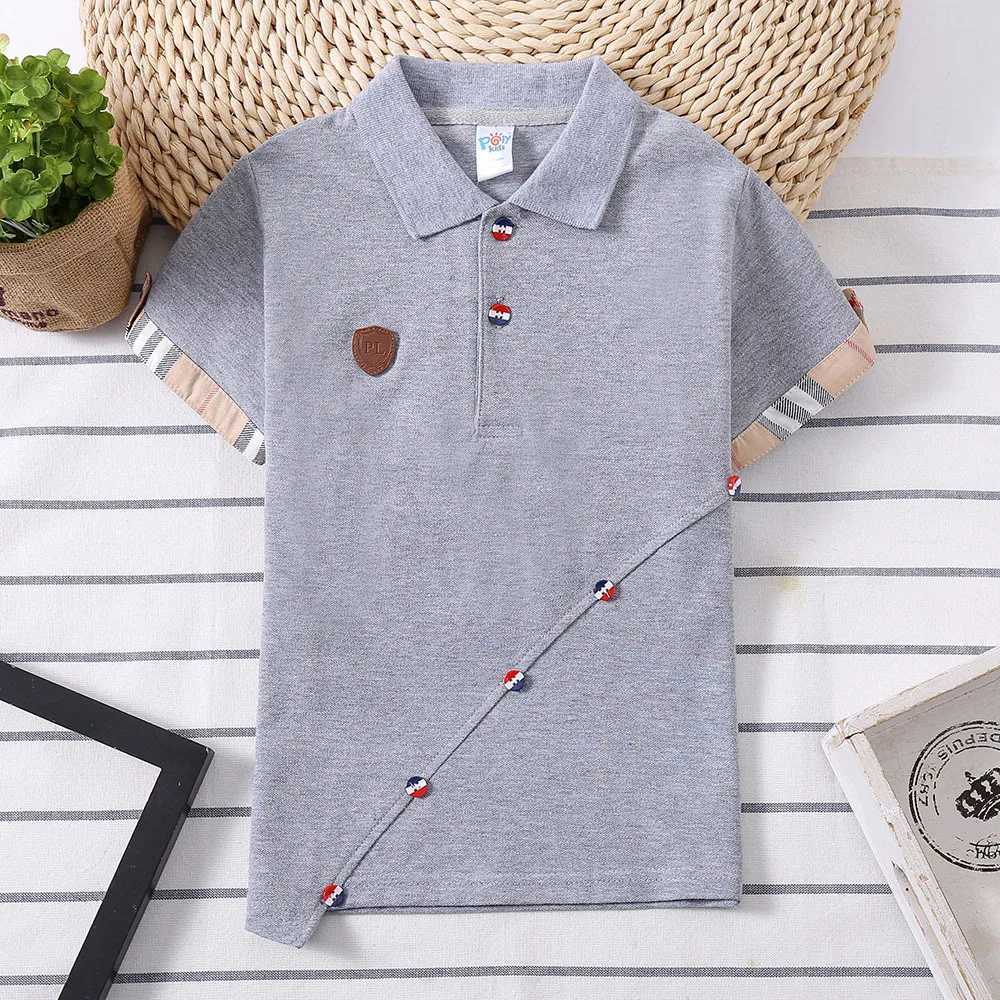 Polos Polos Boys Summer New Childrens Polo Shirt Striped Childrens Polo Shirt British Fashion Boys Fashion Designer School Uniform Top WX5.29