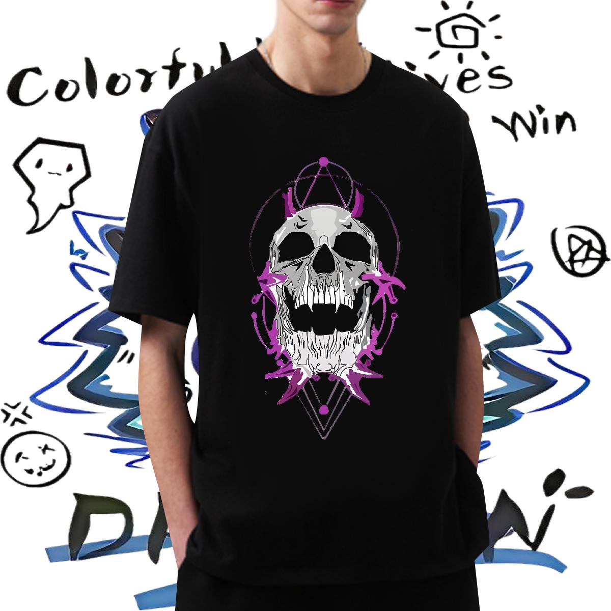 Wholesale T-Shirts Cartoon Print Men Tshirts Sports Casual Cotton O Neck Short Sleeves Unisex Clothes