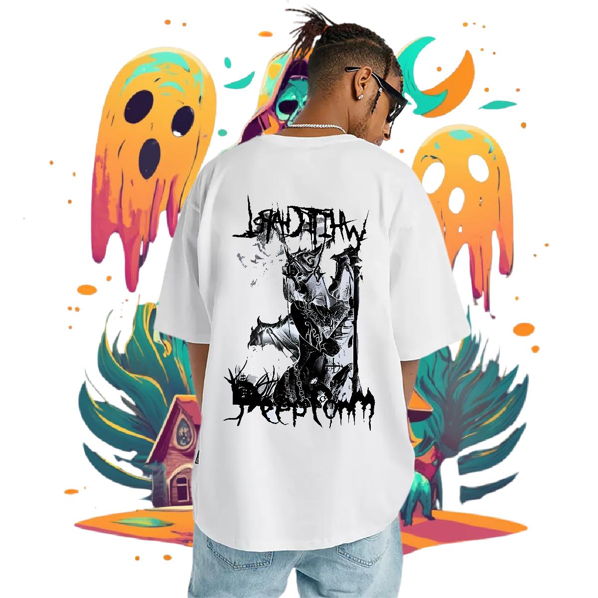 Fashion Mens T Shirts Cartoon Printing S-3XL Mens Tshirts Street Casual Breathable Crew Neck Cotton Soft Tees Shirts