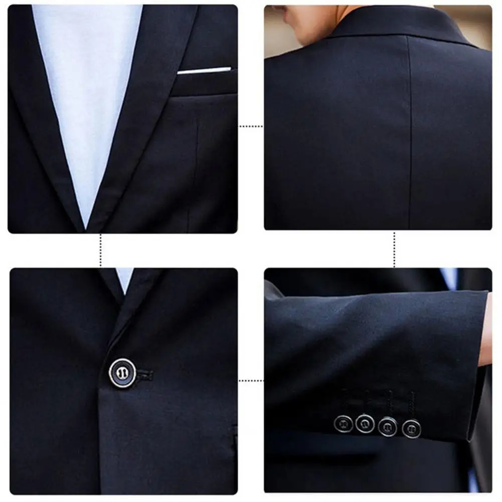 Mens Suit Groomsmen Regular Fit-Tuxedo JacketTrousers Men Suit Set Lapel Formal Stylish Buttons Pockets Blazer Dating Blazer 240518