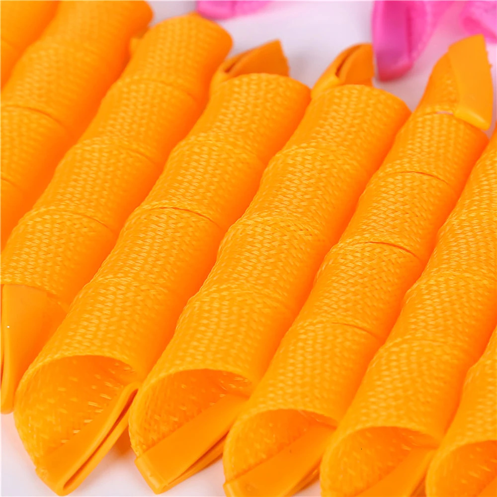 18PCS Hair Rollers 20/30/45/50/55cm Snail Shape Not Waveform Spiral Round Curls Hair Curler Soft Hair Curler Magic Hair Tools 240530