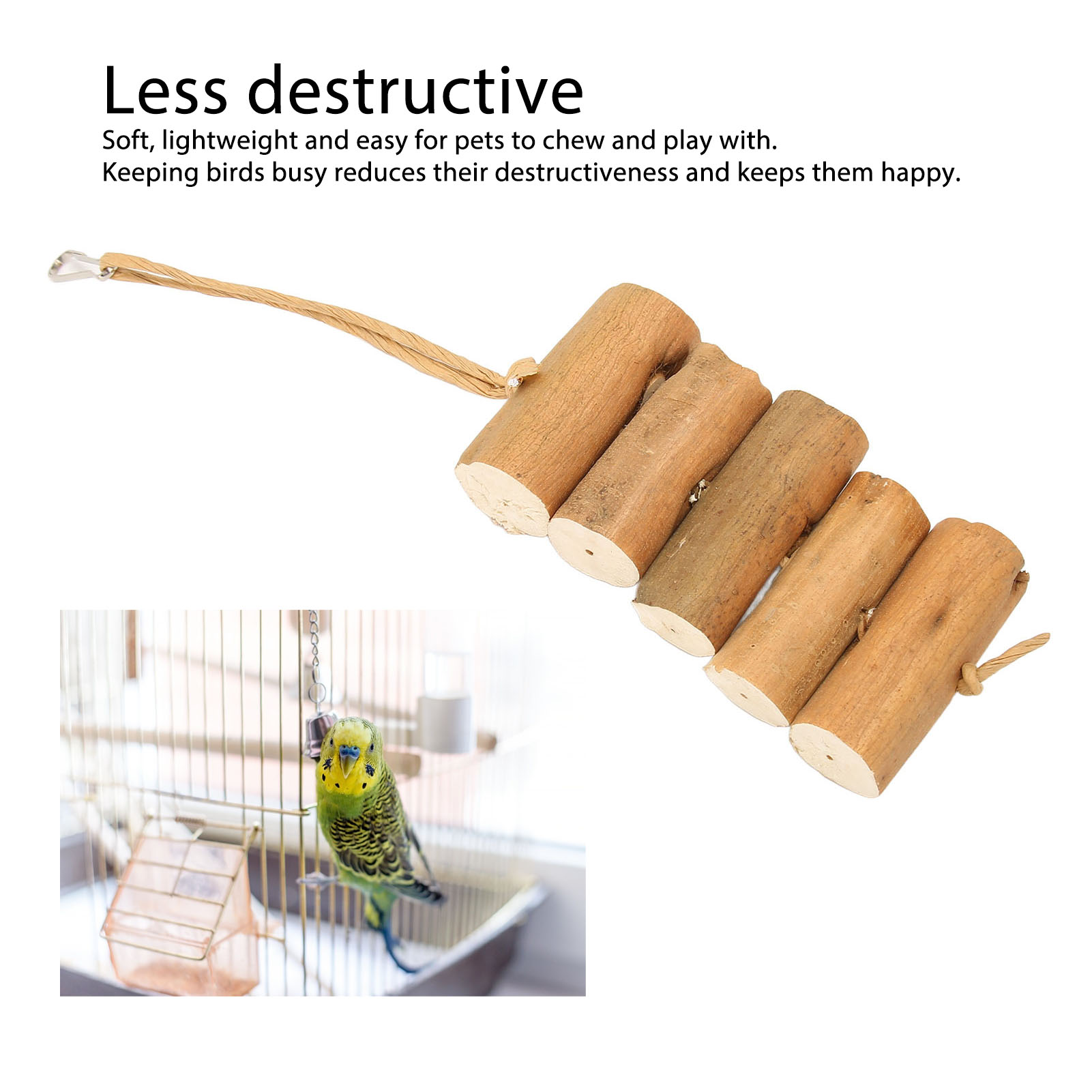 Bird Chew Toys Bite Resistant Teeth Grinding Boredom Relief Sola Log Bird Toys For Parrots Parakeet Cockatiel