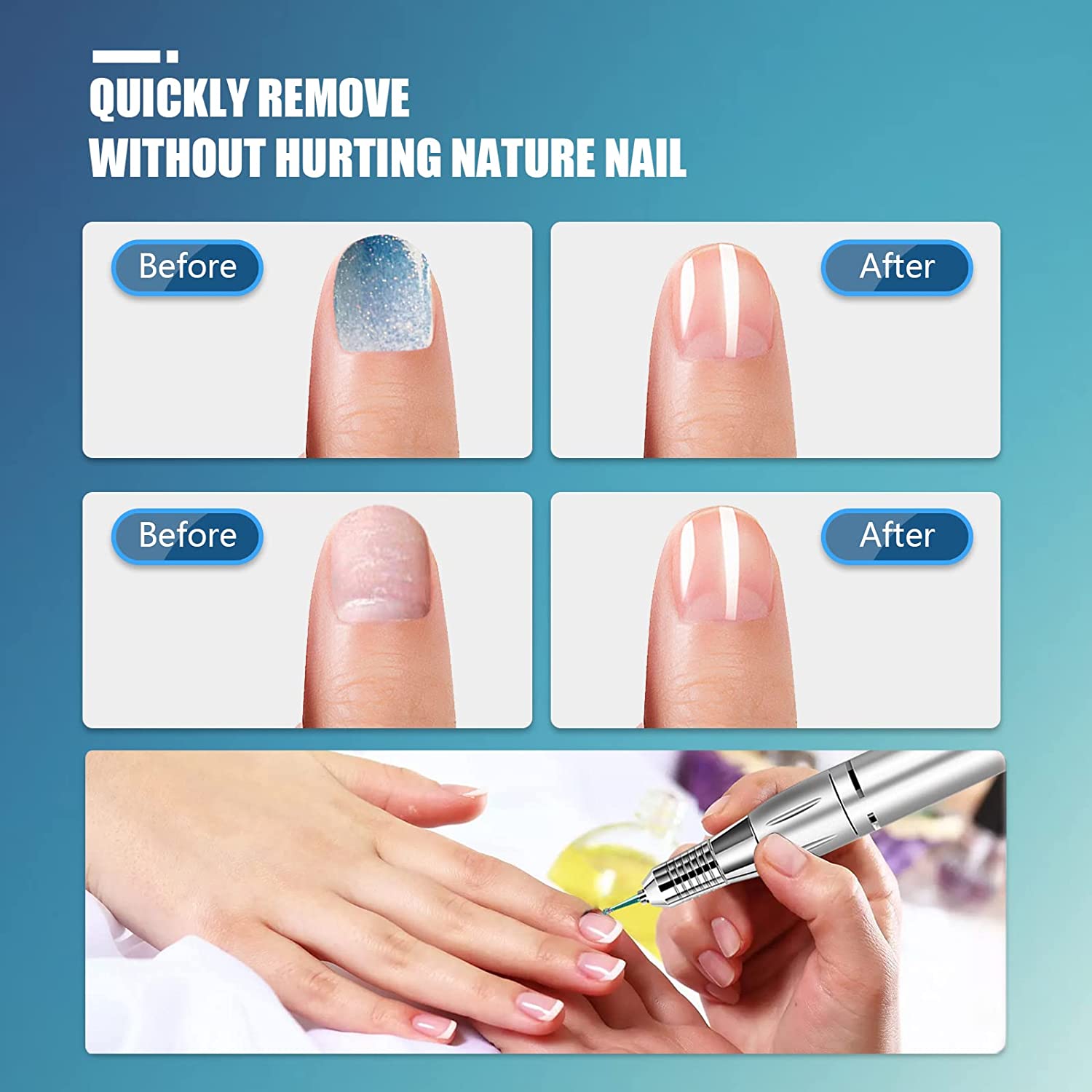14pcs 3/32'' Professional Rainbow Nail Drill Bits Electric Manicure Nail Rotary File for Acrylic Gel Nails Cuticle Manicure
