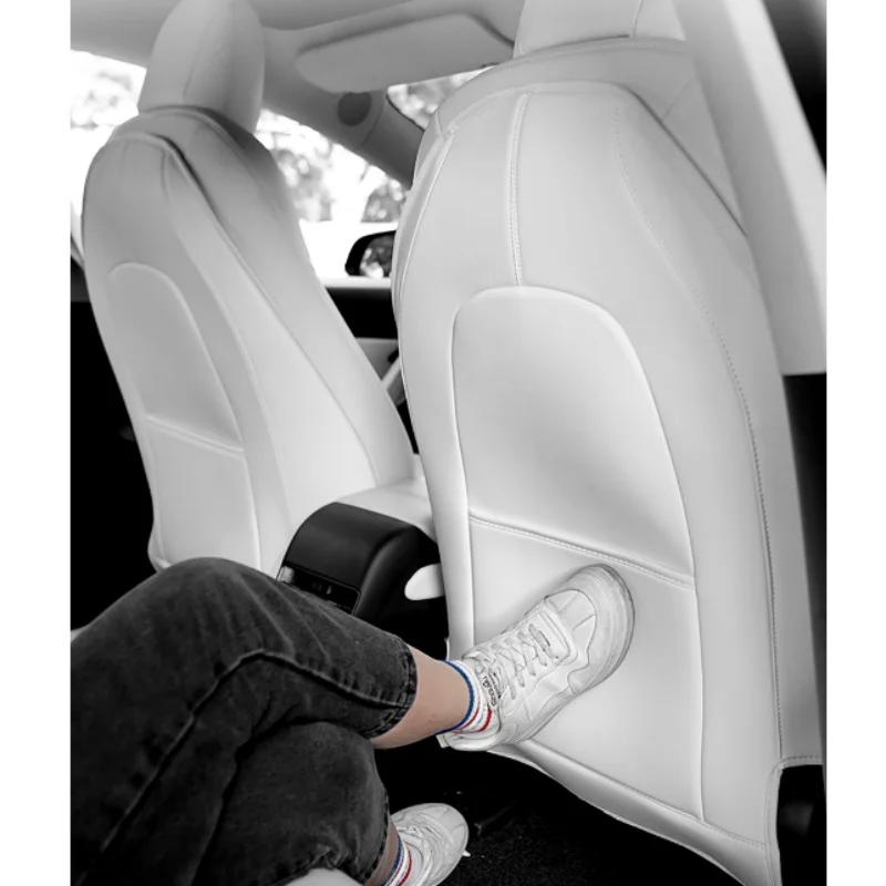 For Tesla Model3 Y 3+ Highland 2024 Seat Anti Dirty Pad Leather Rear Backrest Half Pack Protective Pad Car Interior Accessories