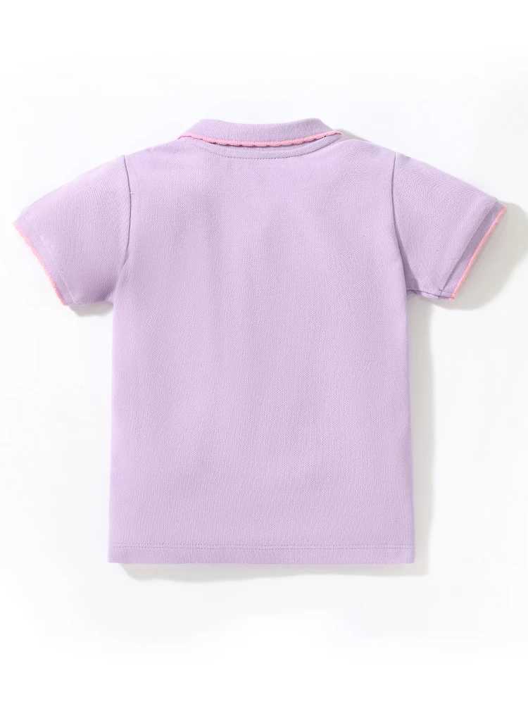 Polos Polos LJMOFA summer baby girl T-shirt short sleeved seven polo shirt childrens solid cotton top childrens T-shirt D407 WX5.29