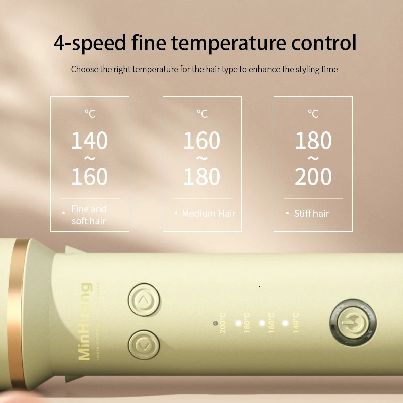 MinHuang Automatic Curling Iron 32 mm Big Roll Anion Ceramic Hair Curler 4-Speed Adjustable Fast Heating Fashion Styling Tools 240530