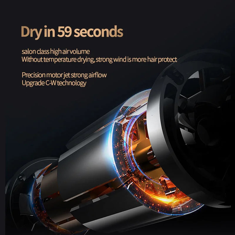 Colorful 3 Speed And Cold Hair Dryer Portable Electric Negative Ion Professional Hammer Hair Dryer For Salon Home el 240530