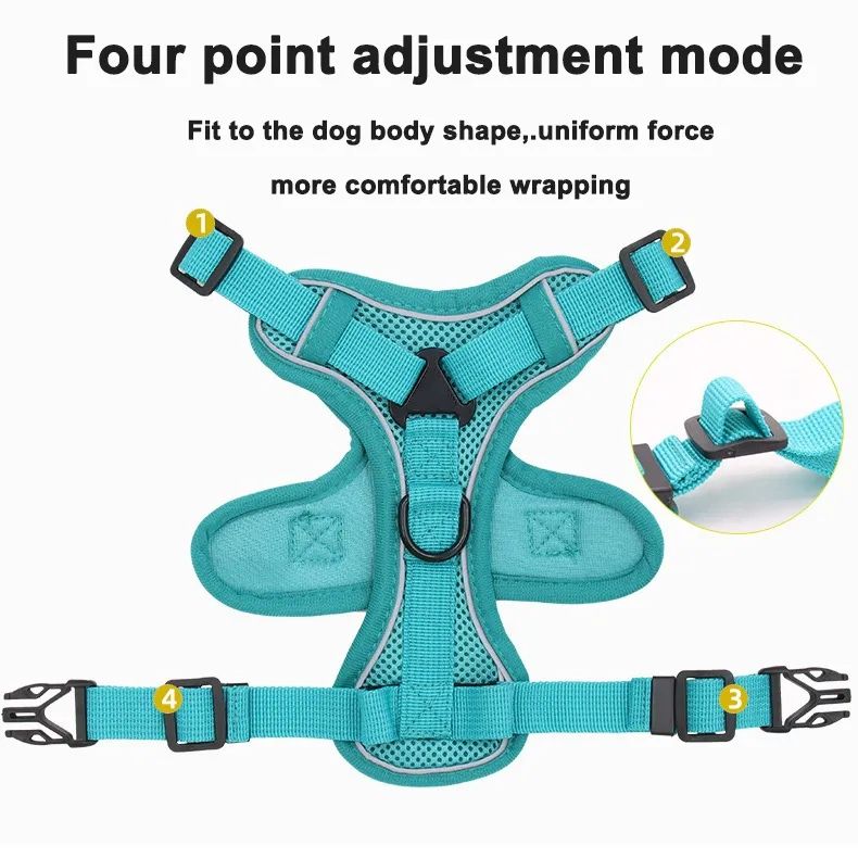 Collars Leash Pet Adjustable Puppy Harness Vest Dog Safety Reflective Strip Accessories Collar Chaleco Arnes De Cachorro Ustable