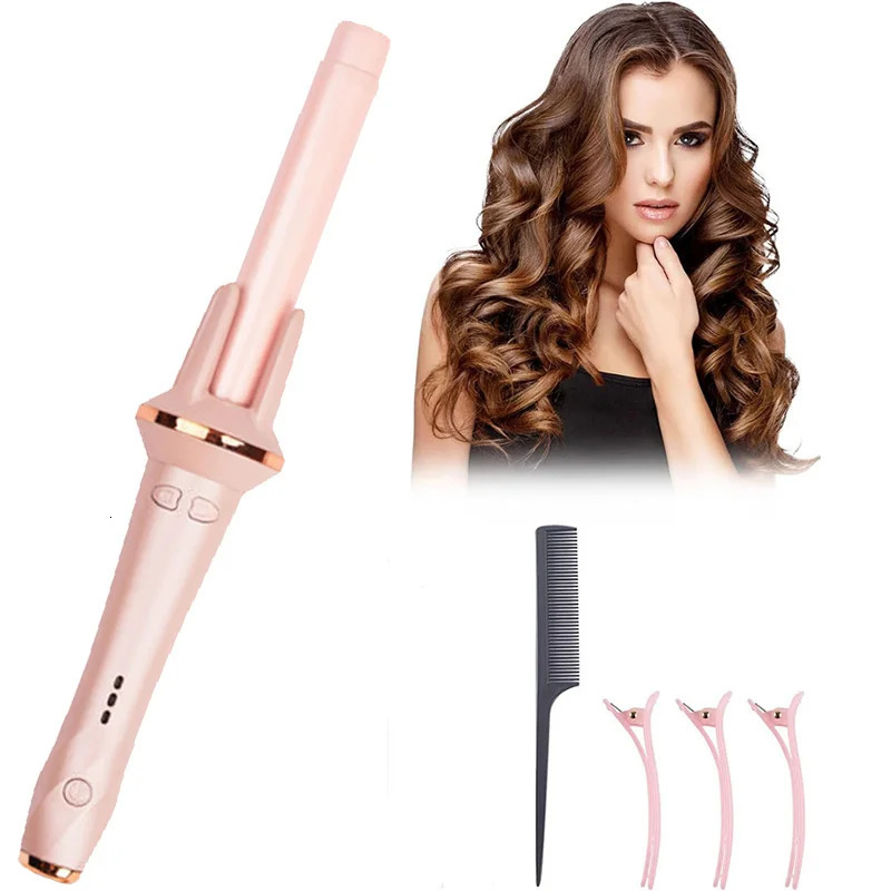 Automatic Rotating Hair Curler Stick Large Wave Curling Iron Tongs Temperature Adjustable Anion Fast Heating Styling Curlers 240530