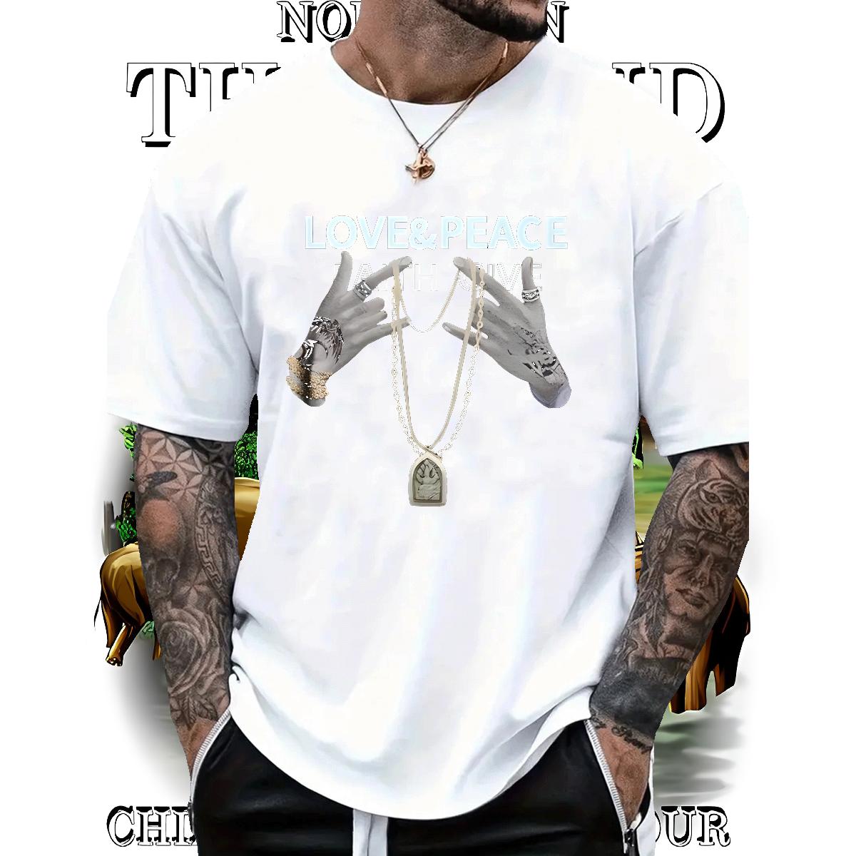 Fashion Design Men T Shirts Custom Printing Tshirts Daily Outfit Crew Neck Cotton Loose Wear