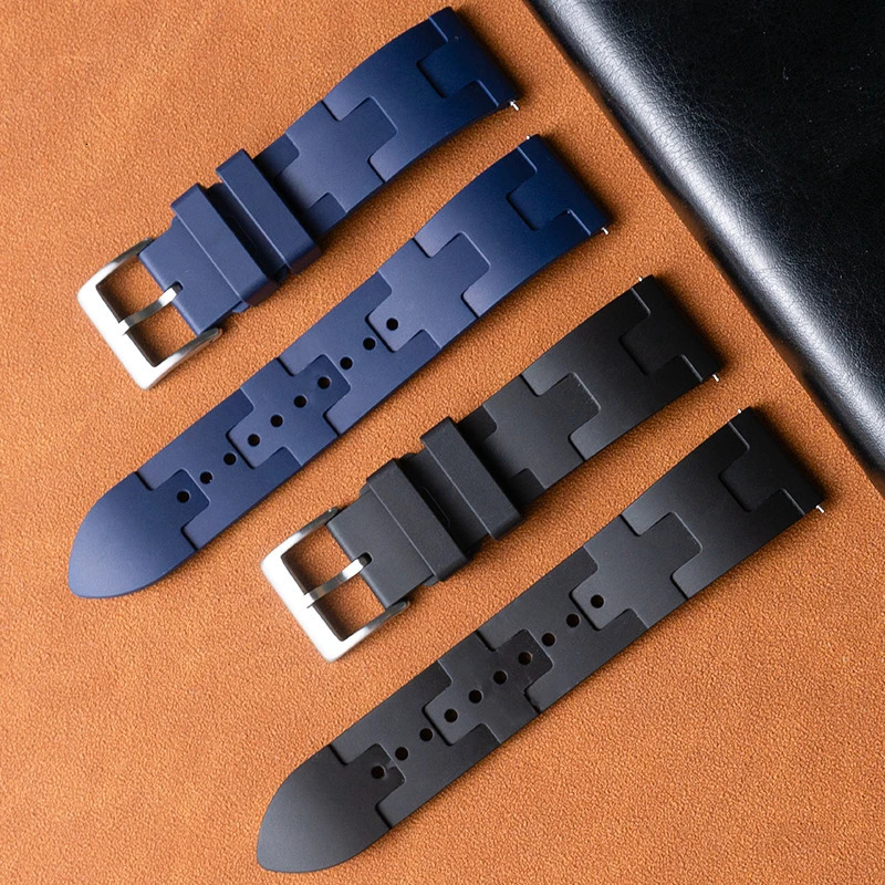 High grade fluororubber strap FKM 25mm Herm strap bracelet for men and women diving waterproof quick release strap 240603