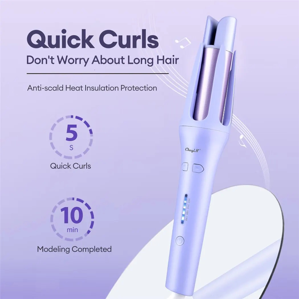 CkeyiN Automatic Hair Curler 32MM Auto Rotating Ceramic Hair Roller Professional Curling Iron Curling Wand Hair Waver 240530