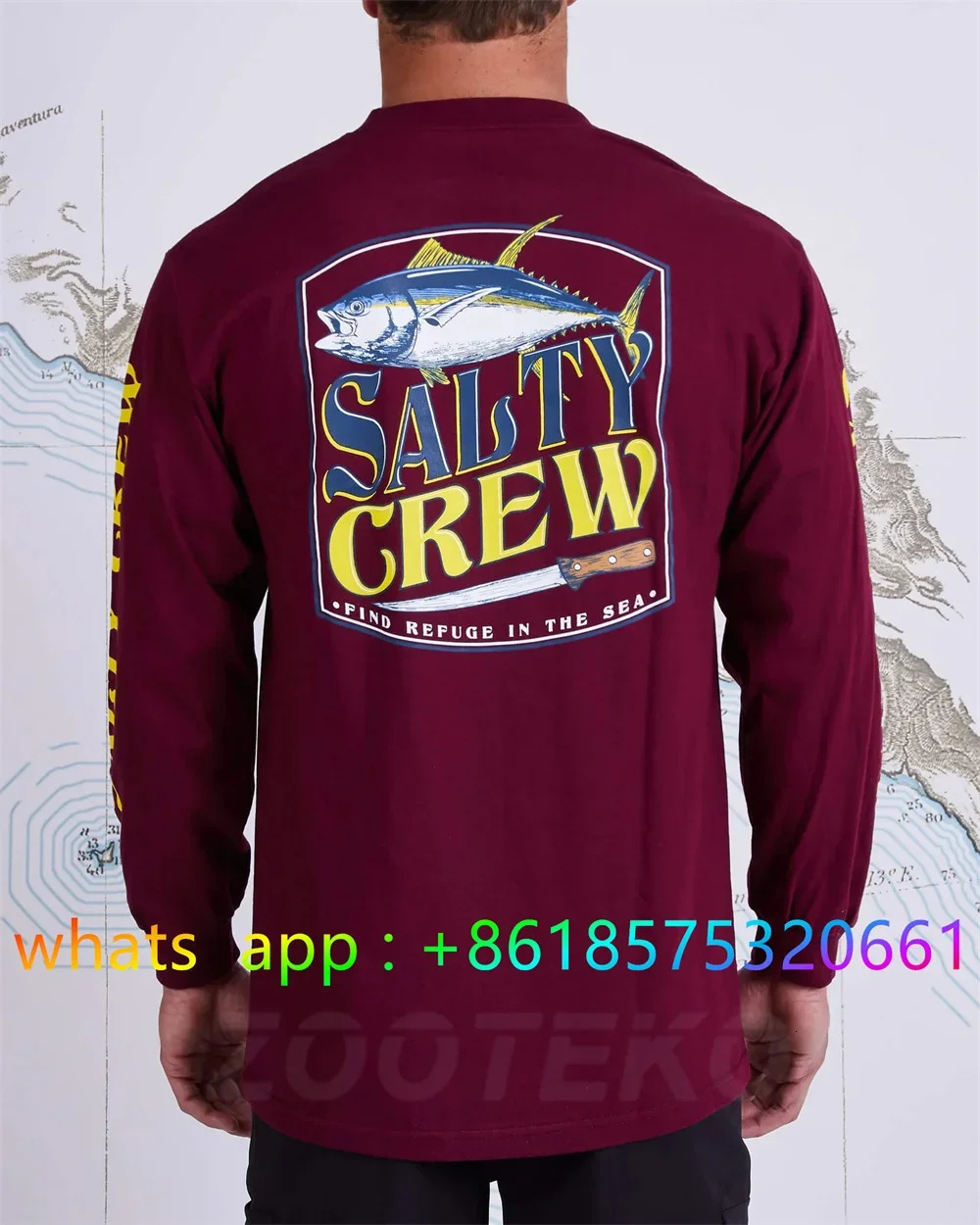 Fishing Wear Mens Crewneck Shirt Print Camisa De Pesca Fishing Long Sleeve Uv Protection T-shirt Performance Angling Clothing 240520