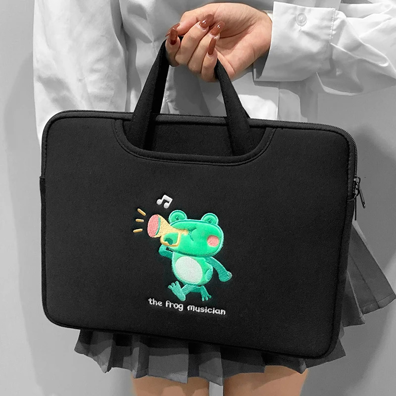 Cute Bear Laptop Bag Sleeve Handbag13.3 /13.6/14/15.6/16 Inch Portable Computer Sleeve Case for Macbook Ipad pro11/10.9/10.5 240528