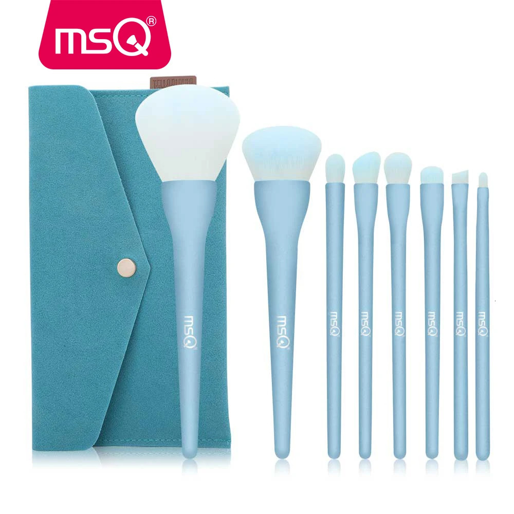 MSQ 8PCS Pink Makeup Brushes Sets Powder Foundation Eyeshadow Blusher Professional Fashion Make Up Candy Cosmetic Tool With Bag 240530