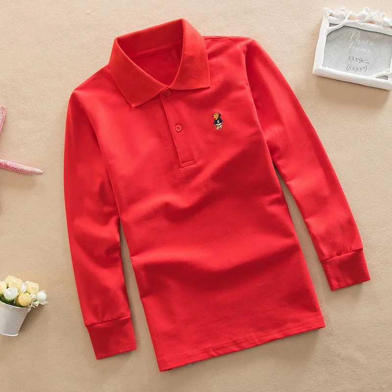 Polos Polos Jargazol Autumn Boys Shirt Long Seven Polo Shirt Youth School Top Childrens Fashion Clothing Cartoon Fabric WX5.29