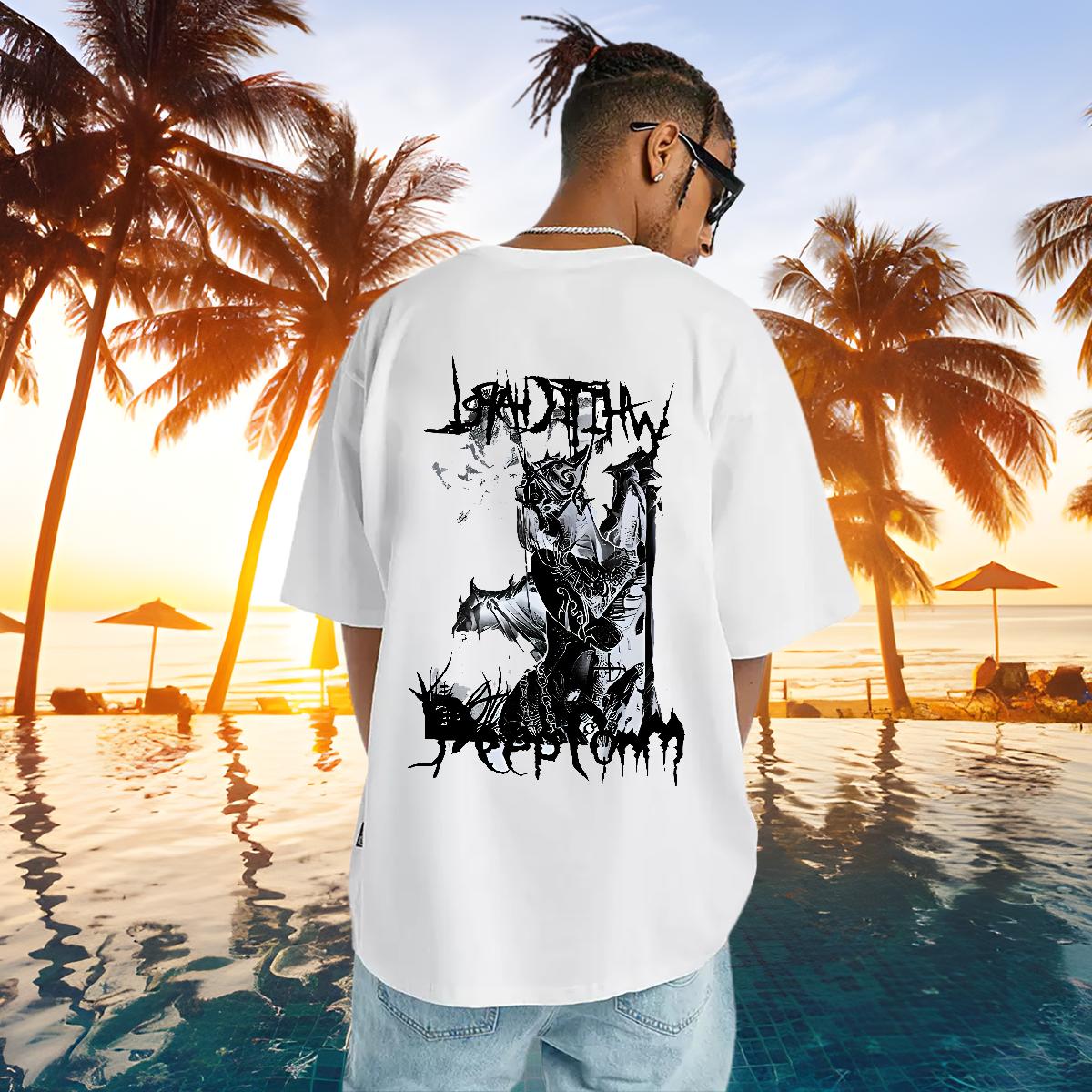 Fashion Casual Man T Shirts DIY Printed Men Tops Tees Casual Beach Cotton Breathable Cool Tshirts