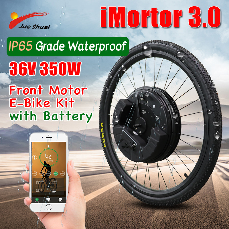 24"-29" E Bike Front Wheel Hub Assembly Motor Kit E-Bike Powerful 36V 350W Electric Bicycle Front Alloy Wheel Waterproof IP65
