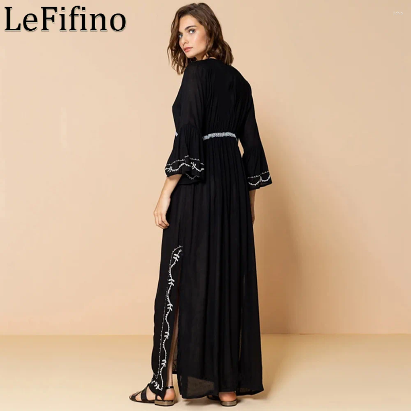Summer Artificial Cotton Solid Color Embroidered Cardigan Drawstring Robe Vacation Sunscreen Coats Bikini Cover Up Outwear Women