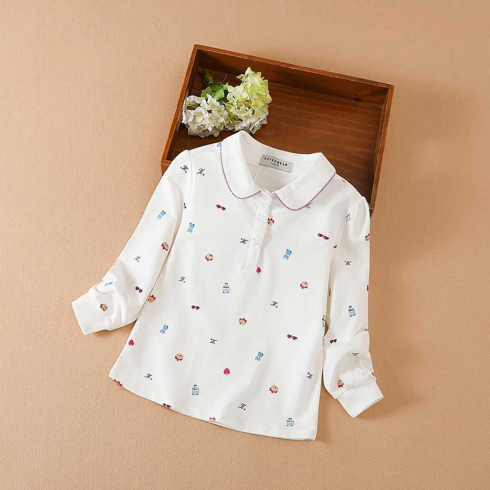 Polos Polos Girls polo shirt childrens top lapel autumn pants cotton shirt childrens daily casual clothing 4-12T WX5.29