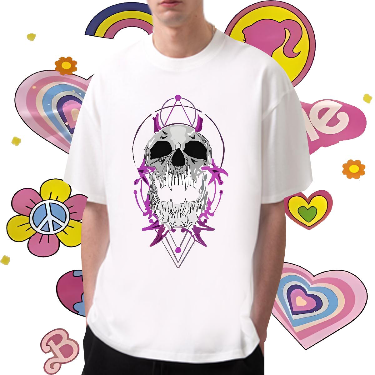 Fashion Casual T-Shirts Plus Size Cartoon Men Tshirts Sport Cotton Breathable Classic Tops Shirt