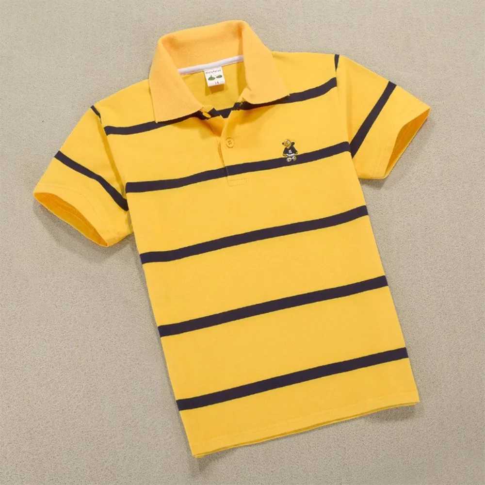 Polos Polos Boys Polo T-shirt Fashion Childrens Clothing Cotton Preschool Top High Quality Summer Childrens T-shirt isure 3-14 Years Old WX5.29