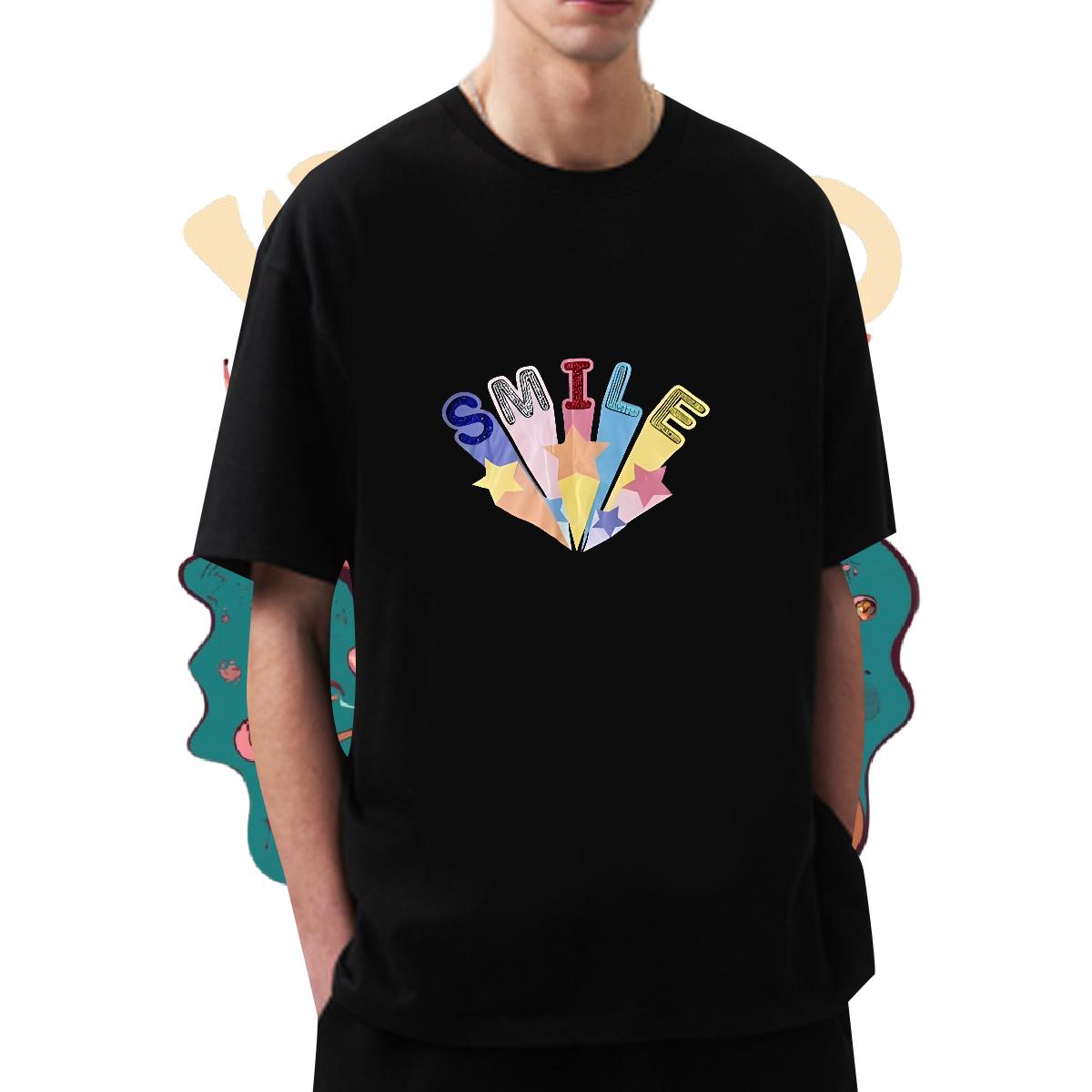 New Men T Shirts Custom Cartoon Couples T Shirts Sport Crew Neck Cotton Breathable Comfortable Wear