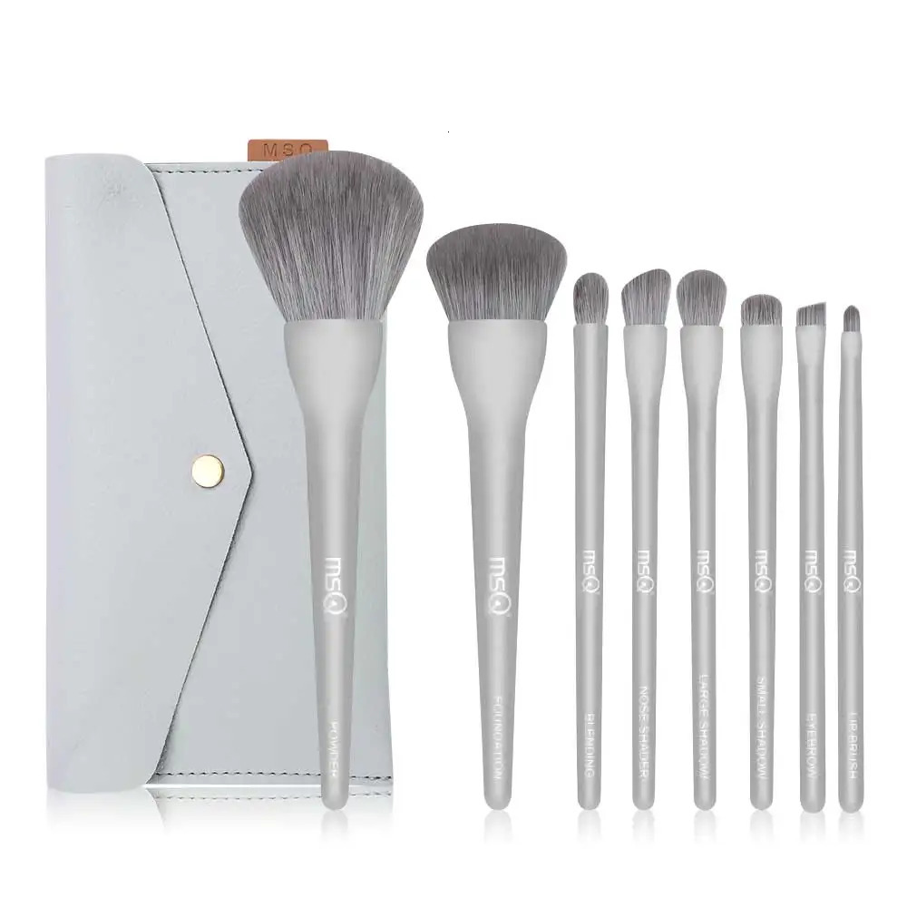 MSQ 8PCS Pink Makeup Brushes Sets Powder Foundation Eyeshadow Blusher Professional Fashion Make Up Candy Cosmetic Tool With Bag 240530