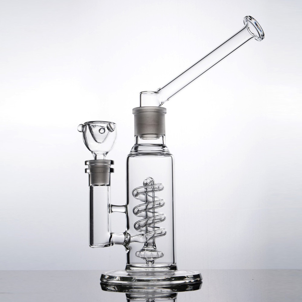 Spiral Bong Water Pipe Helix Coil Glass Pipes Recycler Oil Rig for Smoking Hookahs Bubbles Heady Shisha Dab Rigs