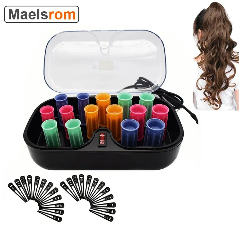 15pcs Rollers Set Ceramic Hot Curlers Stic Tube Clips Dry Wet Long Short Hair Curly For Home And Barbershop 240530