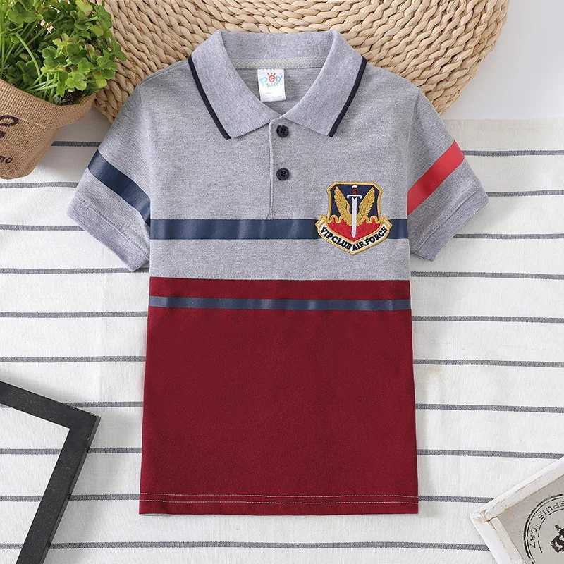 Polos Polos High quality childrens polo shirt boys top Whasa childrens T-shirt patch work polo boys medium to large girls shirt WX5.29