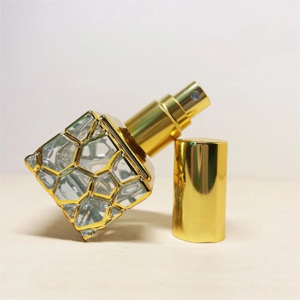 10ml Mini Glass Spray Bottle Luxury Perfume Empty Cosmetics Alcohol Bottles Refillable Atomizer Portable Gold Sprayer