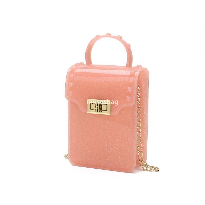 New handbag women's jelly summer transparent bag vertical mobile phone bag crossbody mini handbag novel jelly bag mini small bag