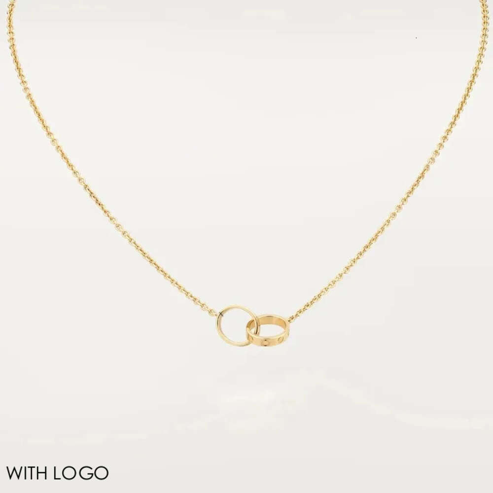 jewelry Circle Double Loop designer necklace Pendant Love Necklace for Women sister New Classic Charms 316L Titanium Steel Wedding Jewelry Co