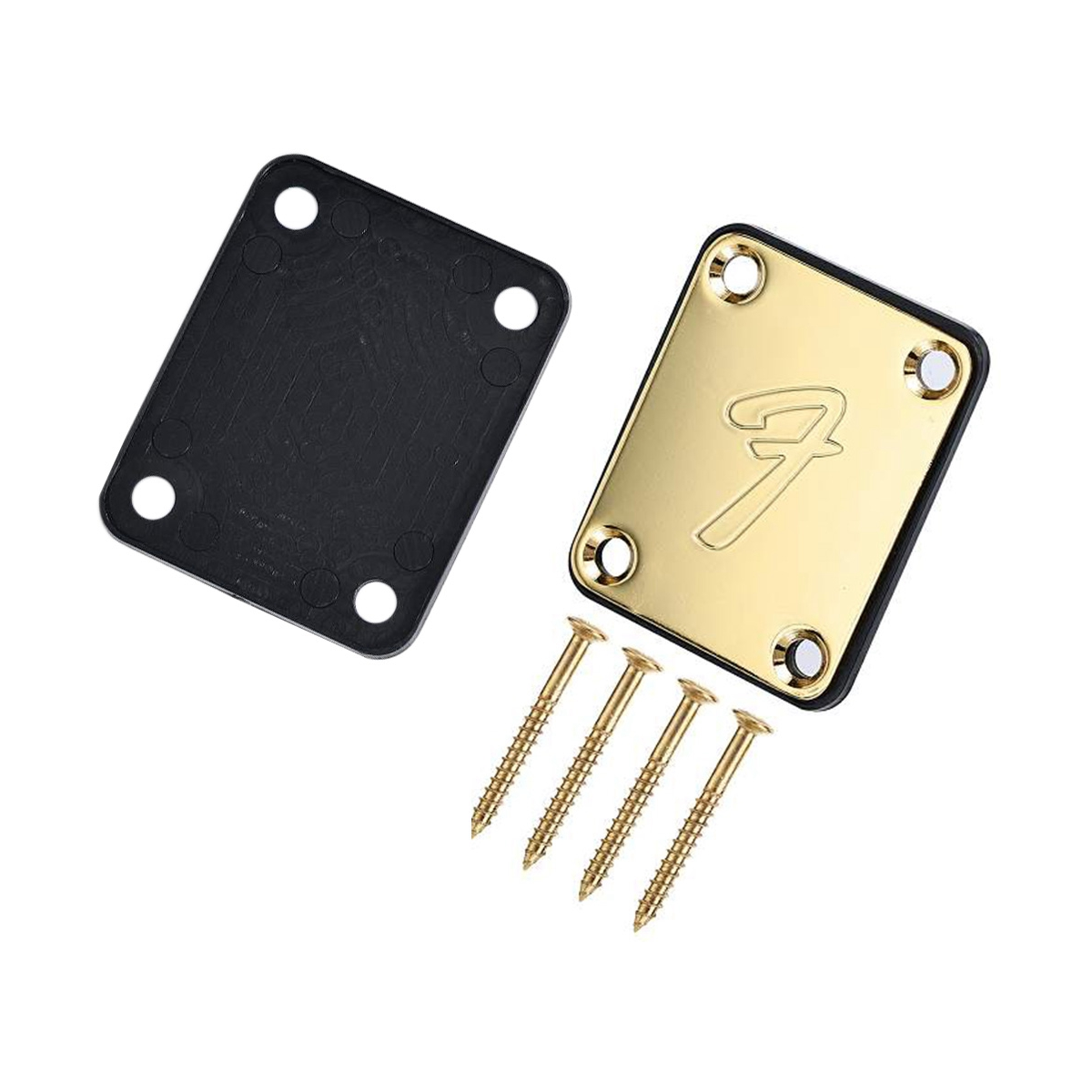 70S 4-Bolt Guitar Neck Plate Neckplate with Screws (Gold)
