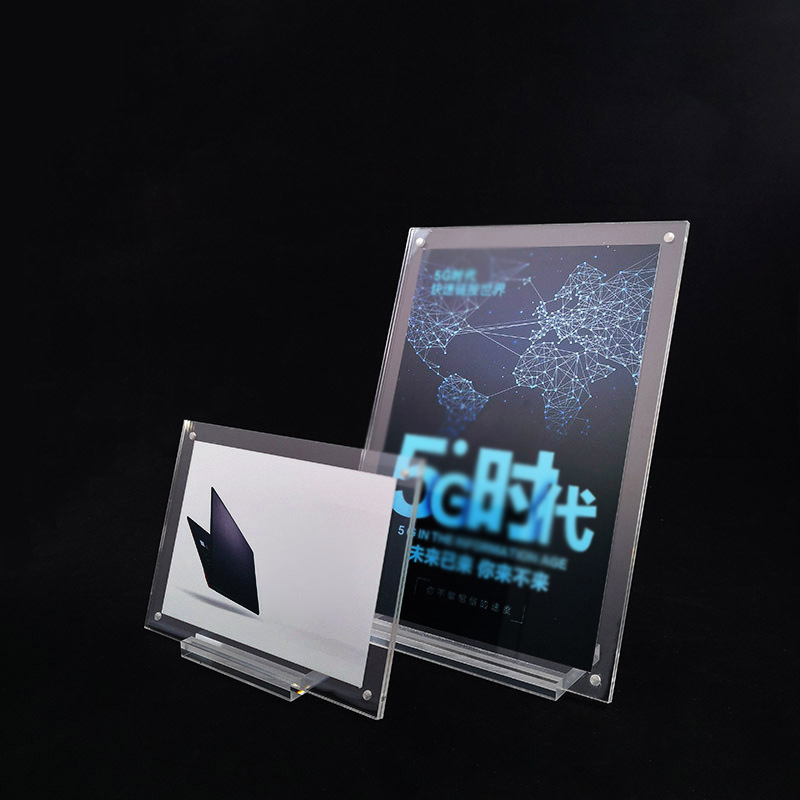 Acrylic Desktop Transparent Photo Poster Stand Postcard Certificates Price Tags Display Frame H260306