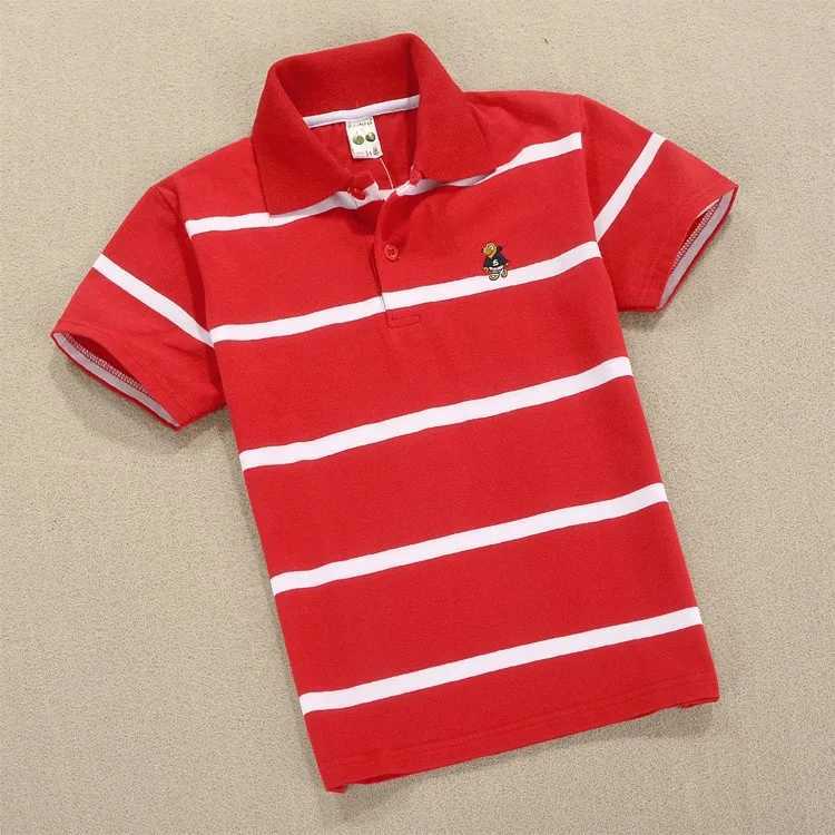 Polos Polos Boys Polo T-shirt Fashion Childrens Clothing Cotton Preschool Top High Quality Summer Childrens T-shirt isure 3-14 Years Old WX5.29