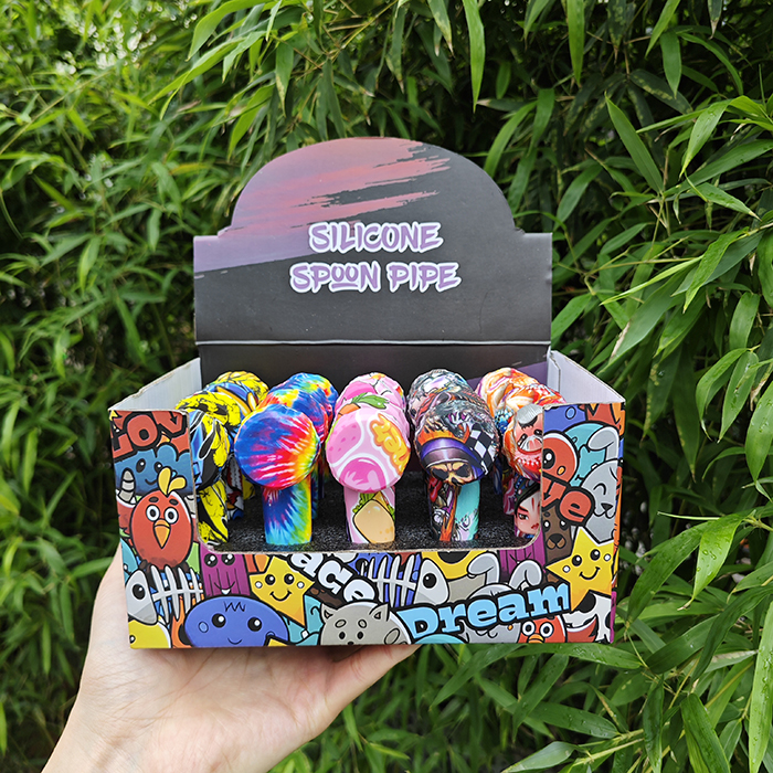 3.5 Inch Colorful Silicone Smoking Hand Pipes With Lid Metal Pot Bowl Tobacco Oil Burner Pipe Tools Cigarette Accessories Display Box Packaging Dab Rigs
