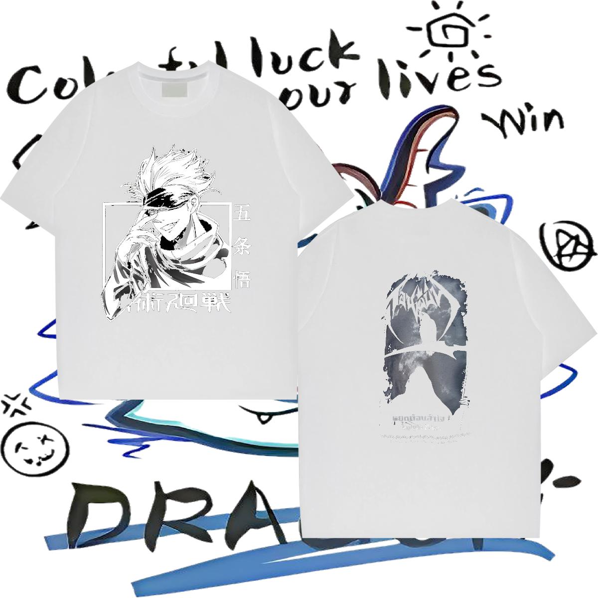 2024 Summer Men T Shirts Black White Men Clothes T-Shirt Beach Short sleeve Cotton Soft Loose Tee Shirt