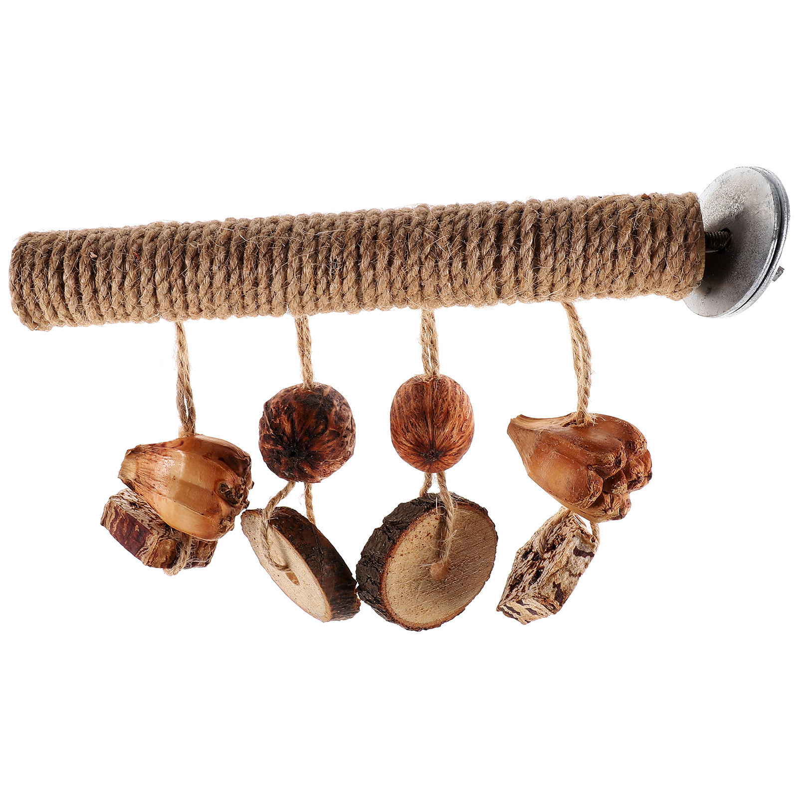 Parrot Toy Twine Rope Bird Perches Toys Wood Branches for Parakeets Wooden Fruit