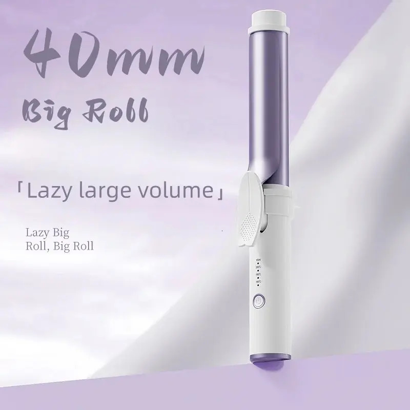 1pc Hair Curling Iron Instant Heat 40mm Professional Hair Curler Rolling Iron Adjustable Temperature For DIY Home And Salon Use 240530
