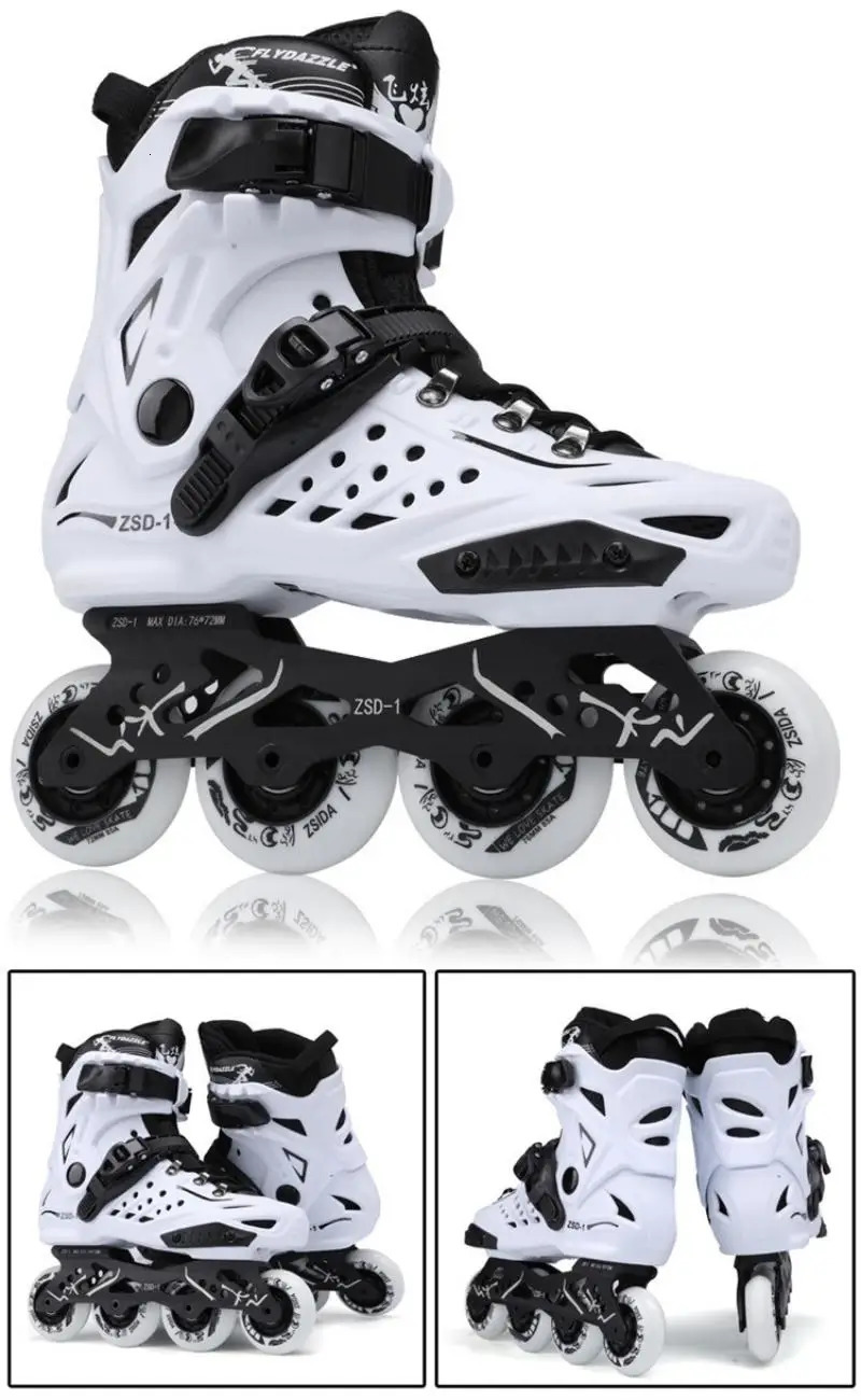 Inline Skates Professional Roller Skate Shoes Slalom Adult Skating Sliding Free Sneakers Patins 35 240528