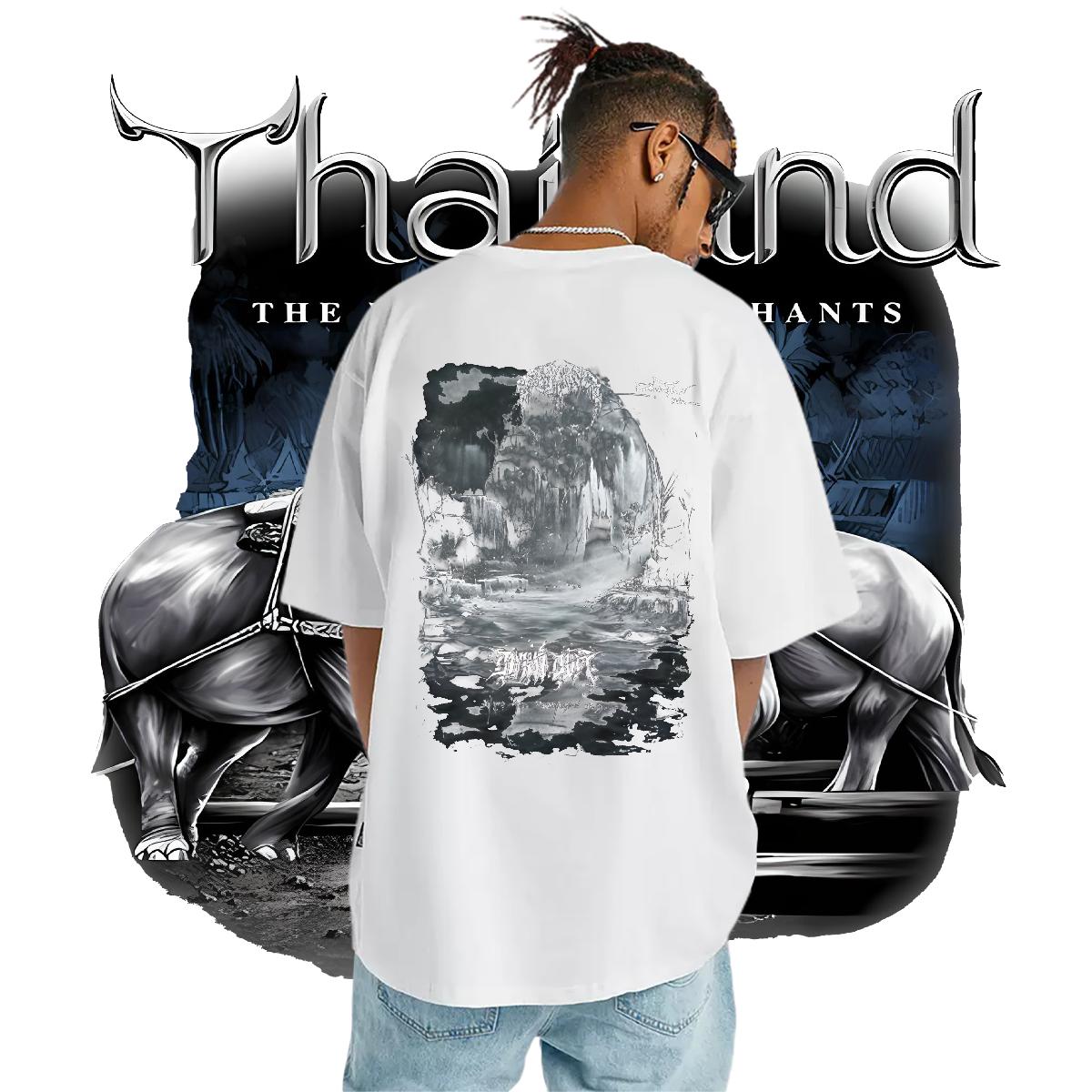 New T-Shirts Custom Print Oversized Men Tshirts Outdoor Breathable Crew Neck Loose Fit Polos