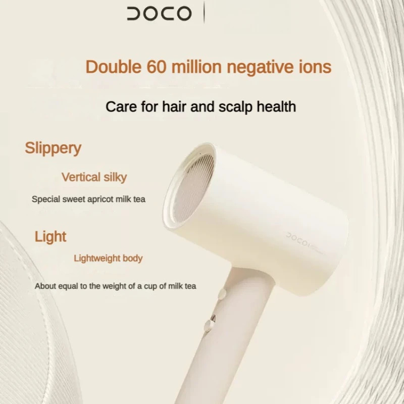 DOCO hair dryer negative ion hair care blow dryer high-power household dormitory student hair dryer 240530